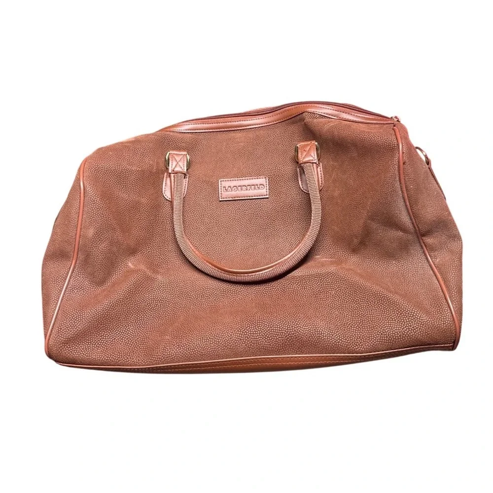 Vintage Lagerfeld Brown Textured Weekender Duffel Bag‎ NWT Promotional Gift 19